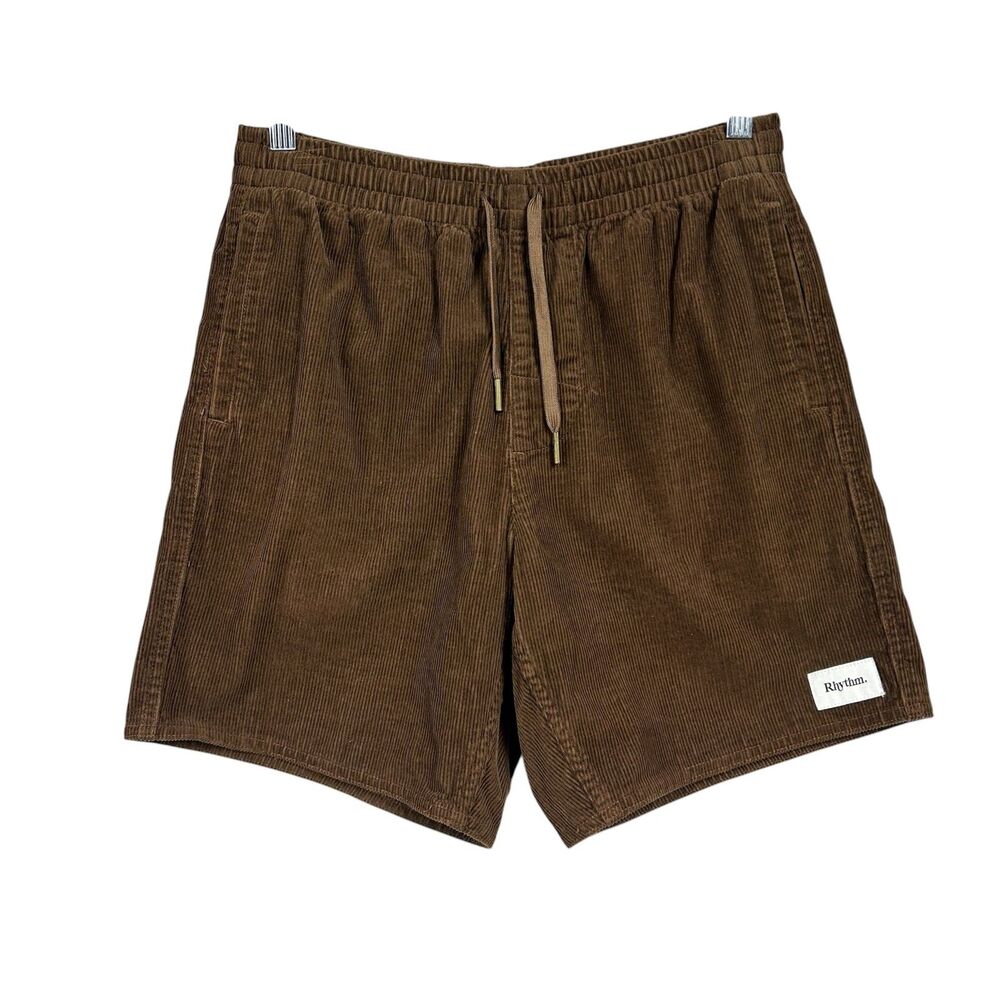 Rhythm Classic Cord Jam Corduroy Drawstring Shorts Sz 30 Brown